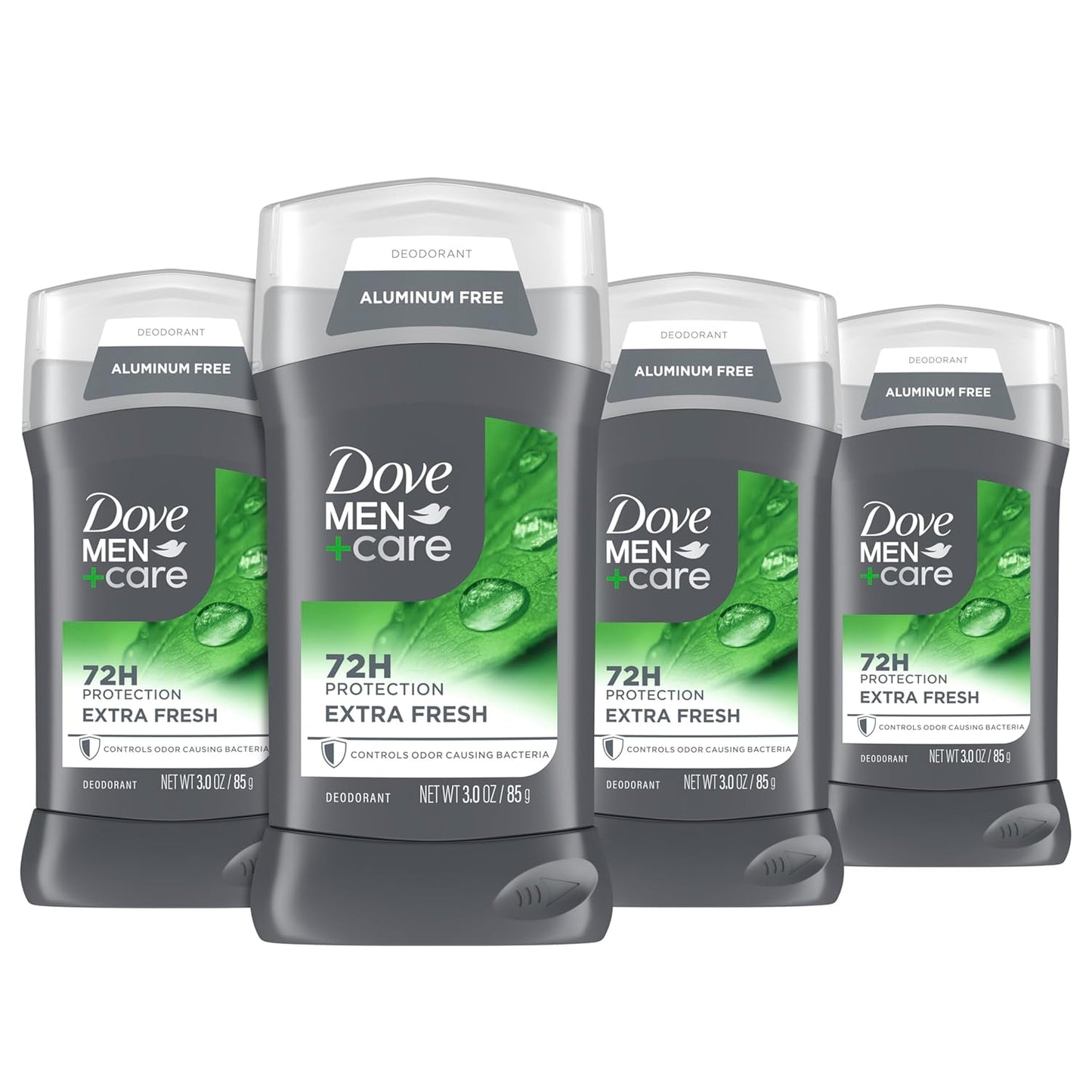Dove Men Deodorant Stick for Men Extra Fresh Aluminum Free 72-Hour Odor Protection - 3 oz (4CT)