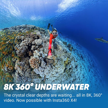 Insta360 X4 Invisible Dive Bundle - 8K Waterproof 360 Action Camera, 4K Wide-Angle Video, Invisible Selfie Stick, Removable Lens Guards, 135 Min Battery Life, AI Editing, Stabilization