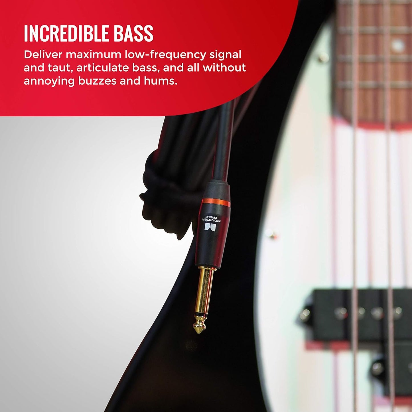 Monster Prolink Bass Instrument Cable. 12 ft Guitar Cable. Straight to Straight Bass Guitar Cable. 95% Copper Braided Shield Cable Bass Guitar. Bass Guitar Cable.