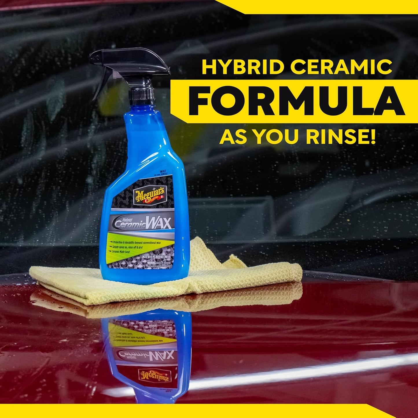 Meguiar's Hybrid Ceramic Spray Wax vir Motordetails met Uitstekende Beskermende Krag van Gevorderde SiO2 Hibridiese Versperring - (768 ml)
