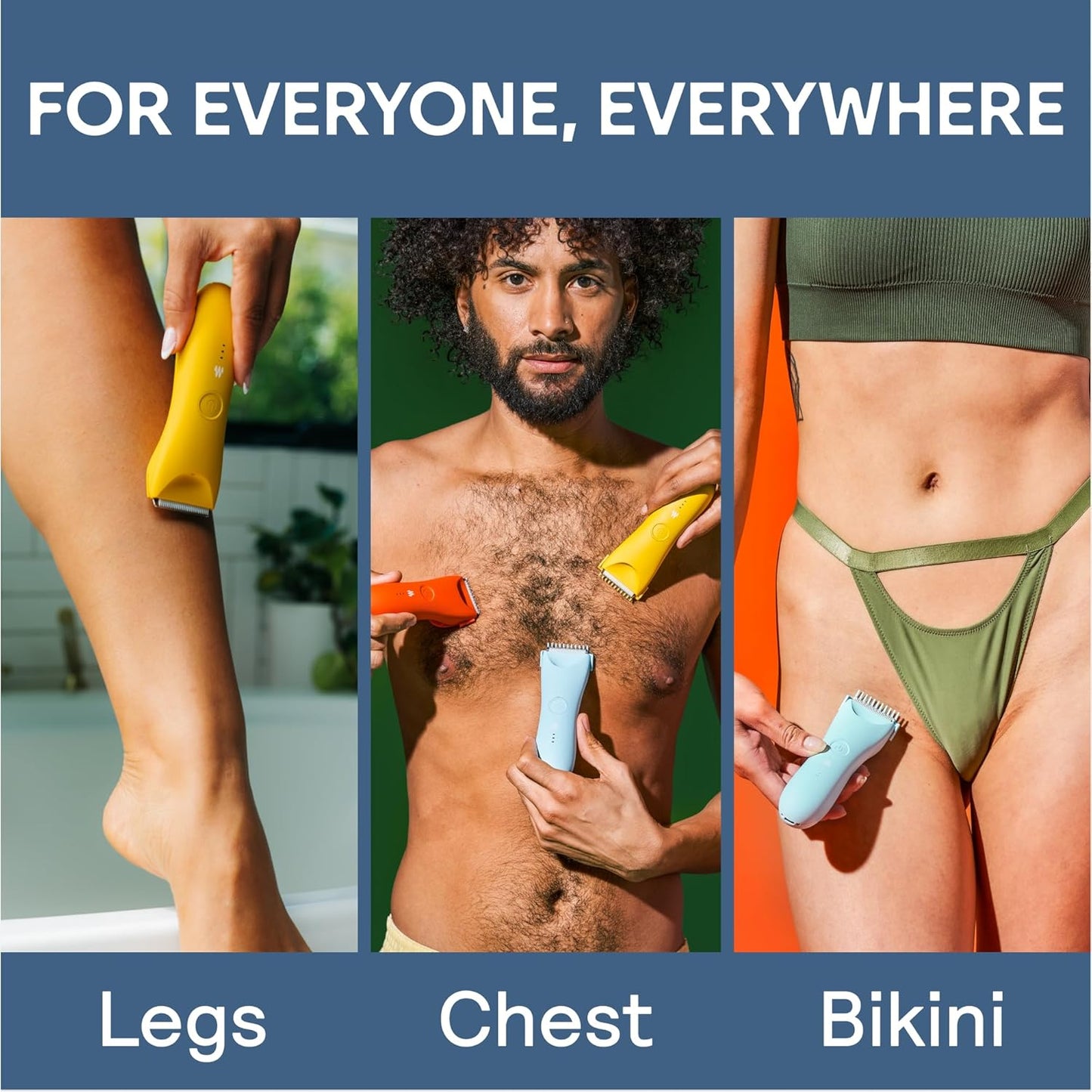 MERIDIAN Trimmer Plus Body Hair Manscaping Trimmer, Adjustable Guard, USB C Charging, Flash Light, Travel Lock, Charging Dock, Bikini Trimmer, Mens Body Hair Trimmer - Ocean