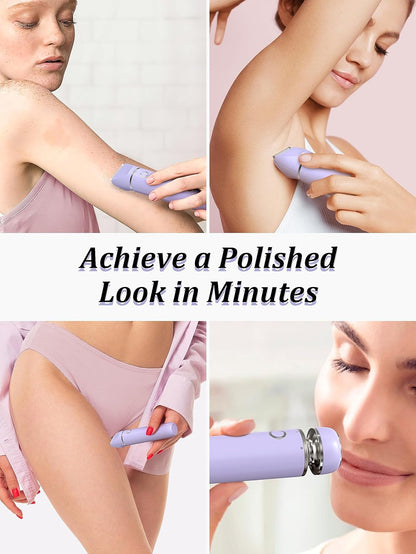 Bikini Trimmer and Shaver Kit - 2-in-1 Wet/Dry Electric Body Hair Trimmer Facial Hair Removal Cordless Waterproof (Purple)
