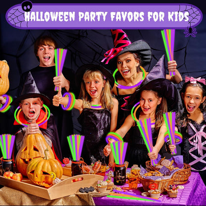 72-300 PCS Halloween Glow Sticks for Kids, Light Up Party Favors Toys Gifts