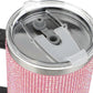 Insulated Stainless Steel Tumbler w/ Reusable Straw & Leak-Proof Lid Easy Carry Handle 40oz (Pink Rhinestones)