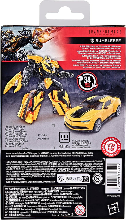 Transformers Studio Series Bumblebee, Age of Extinction Deluxe Class 5-Inch Converting Action Figure, Robot Toys (8+)
