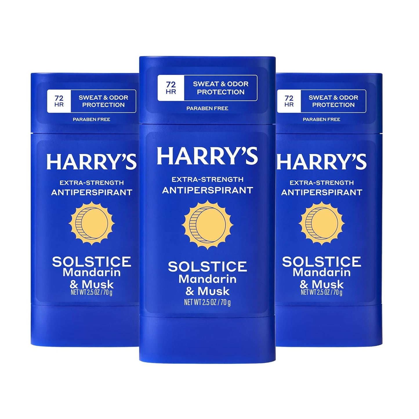 Extra-Strength Antiperspirant Deodorant for Men 72HR Sweat and Odor Protection - Solstice - (3 Pack)