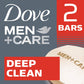 Dove Men+Care Men's Bar Soap More Moisturizing Than Bar Soap Deep Clean Effectively Washes Away Bacteria (Pack of 6)