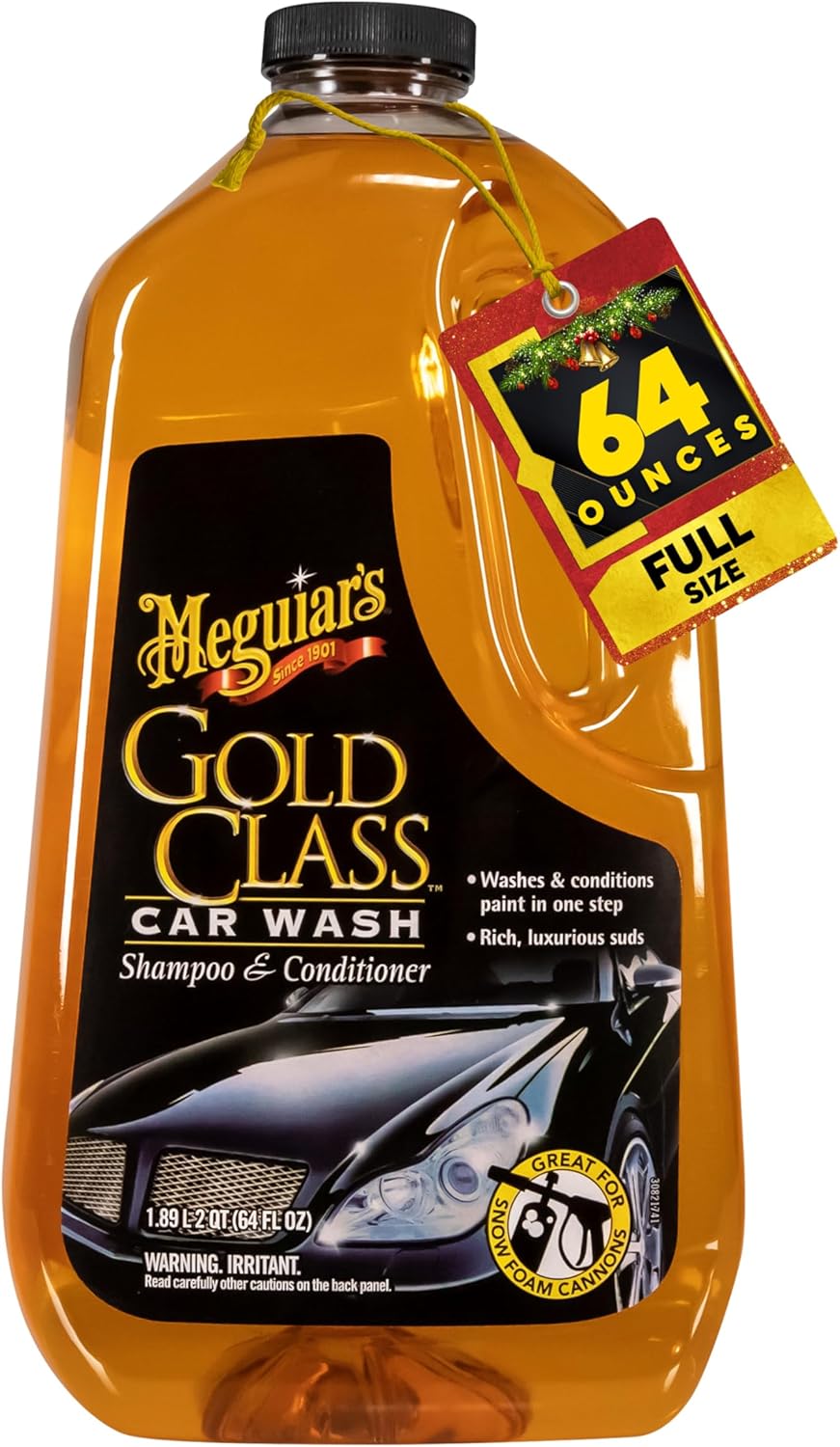 Meguiar's Gold Class Car Wash Foam Cannon Clean and Glossy Finish - Safe for All Paint Types (64 Oz)