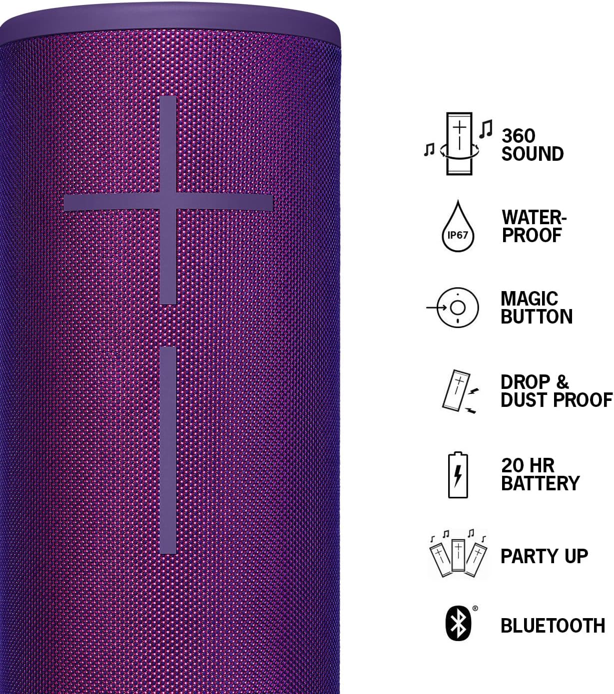 Ultimate Ears Boom 3 Wireless Portable Bluetooth Speaker - Ultraviolet Purple (Renewed)
