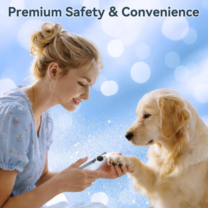 2-in-1 Quiet Electric Pet Nail Clipper Grinder w/ Light for Dogs Cats Dual LED Lights,3-Speed Grinder,Nail Clipping Splash Guard,Type-C Rechargeable - (Blue)