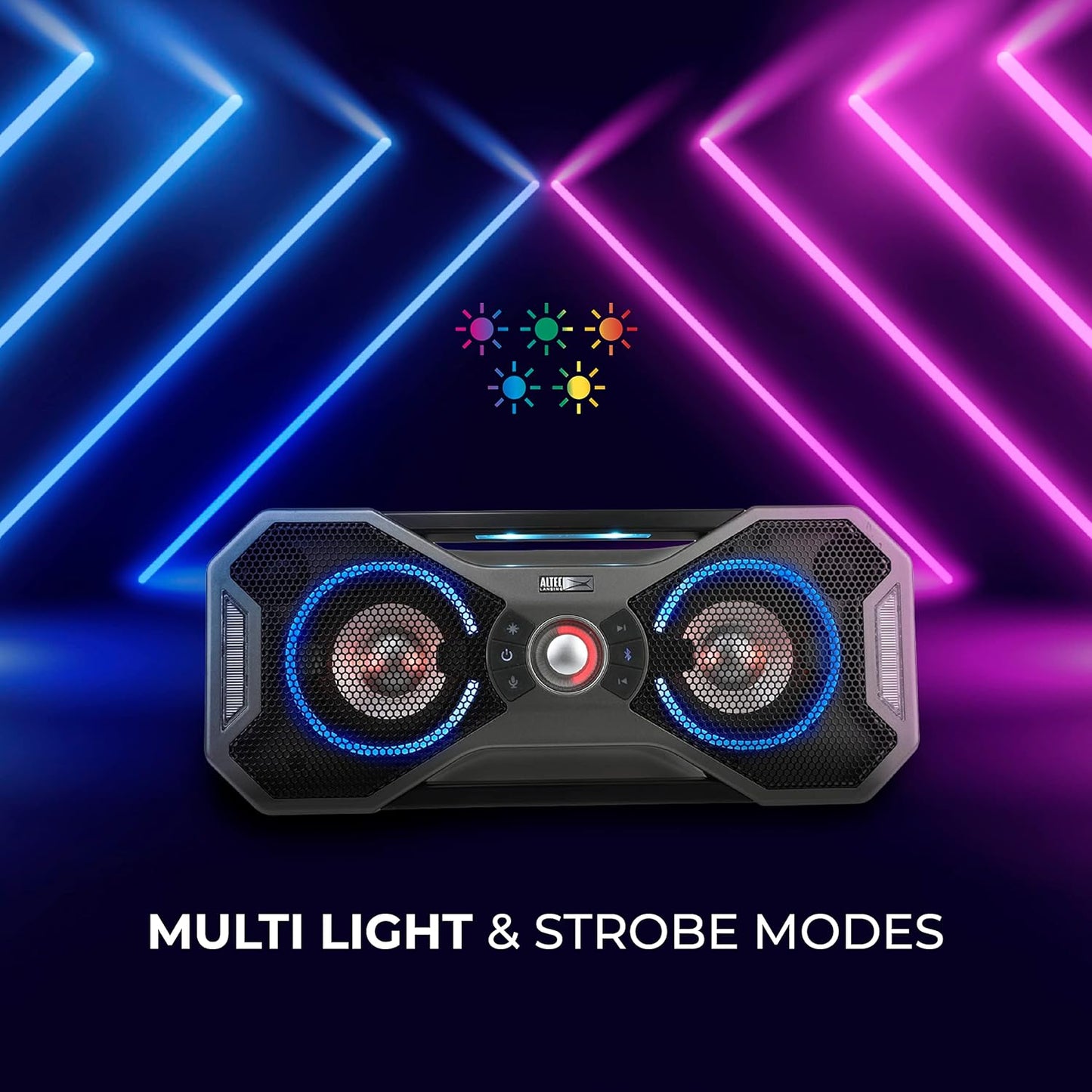 Altec Lansing Mix 2.0 - Waterdigte Bluetooth-luidspreker met Sterk Bass, Draagbare Luidspreker vir Reis- en Buiteluggebruik, 30 Meter Reikwydte & 20 Uur Speeltyd Besoek die Altec Lansing Winkel