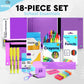 Back to School Supplies for Kids, Purple School Supply Box Premium Quality Kids School Supplies Kit, Kindergarten School Supplies for Girls and Boys, 71 Piece Set - by Enday