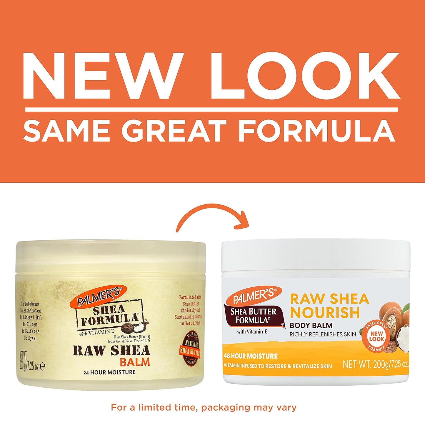 Palmer's Shea Butter Formula Raw Shea Butter Balm w/ Vitamin E, Nourishing Body Moisturizer for Rough, Dry Skin, 7.25 oz (Pack of 2)