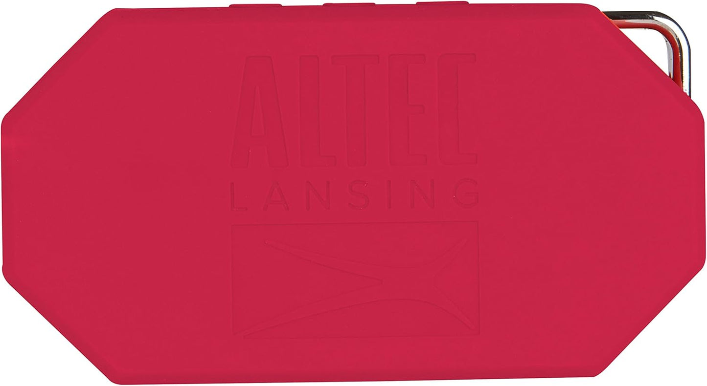 Altec Lansing Mini H2O - Waterdigte Bluetooth-luidspreker, IP67-gesertifiseer en dryf in water, kompakte en draagbare luidspreker vir stap, kamp, swembad en strand, rooi