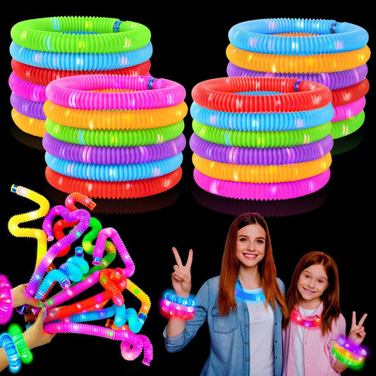 Halloween Glow Sticks Party Favors Supplies (18-72 PCS) Light Up Pop Tubes