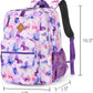 26L Backpack for School, College, and Travel: Water Resistant Bookbag with 8 Compartments - Butterfly Purple