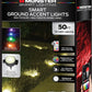 Monster Smart Outdoor Ground Accent RGB+IC+WW LED Lights, 50ft, 15 LEDs, Sound Reactive, Ground Stakes & Wall/Ceiling Mounts, Weather & IP44 Water Resistant, Works with Alexa, Siri, Google Home, App