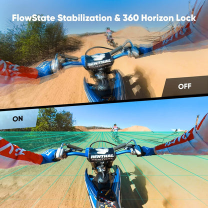 Insta360 X3 Motorcycle Bundle - Waterproof 360 Camera with 1/2" 48MP Sensors, 5.7K 360 Active HDR Video, 72MP 360 Photo, 4K Single-Lens, 60fps Me Mode, Stabilization
