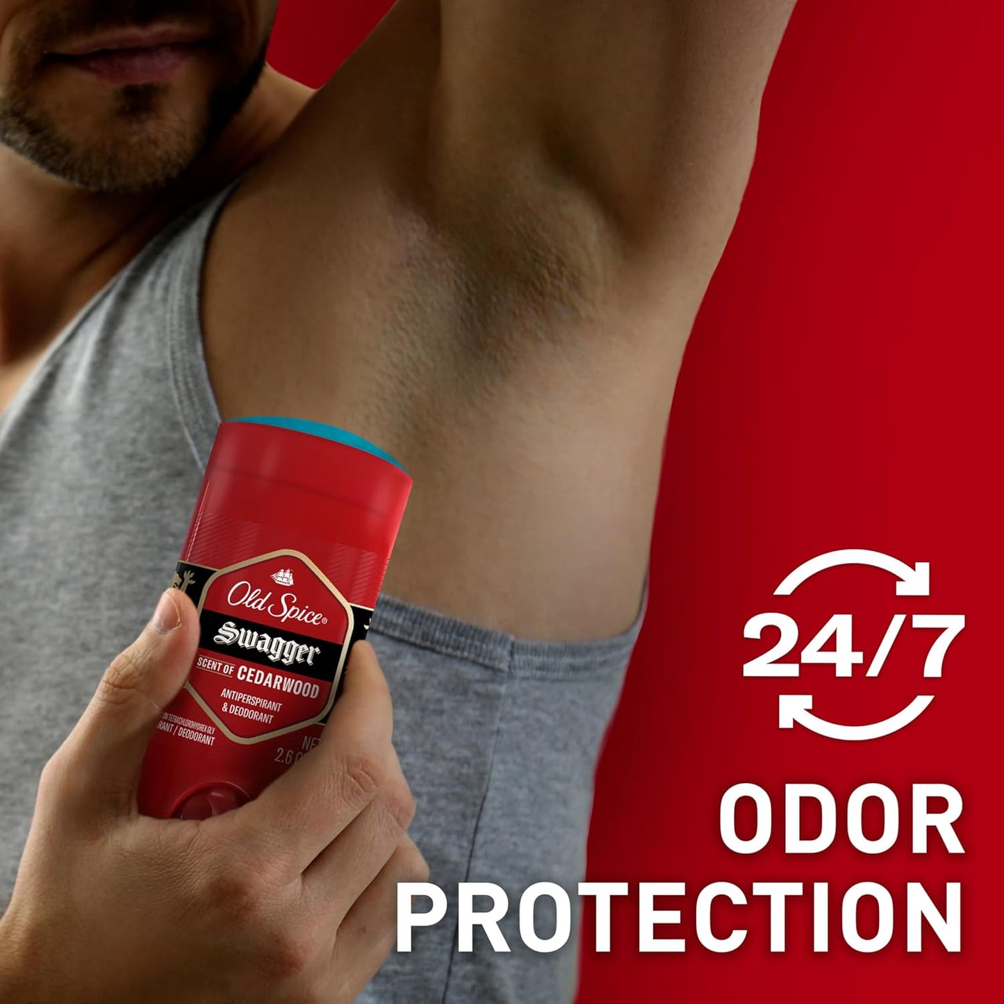 Old Spice Aluminum Free Deodorant for Men, 24/7 Odor Protection Swagger w/ Cedarwood Scent (Pack of 3)