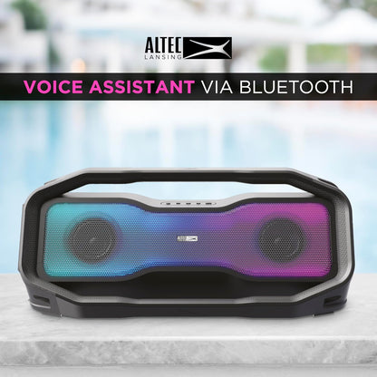 Altec Lansing Rockbox XL 2.0 Draagbare Bluetooth Draadlose Luidsprekers met LED-ligte, IP67 Waterdig en Duursaam vir Buitelug, 20 Uur Battery met Toepbeheer