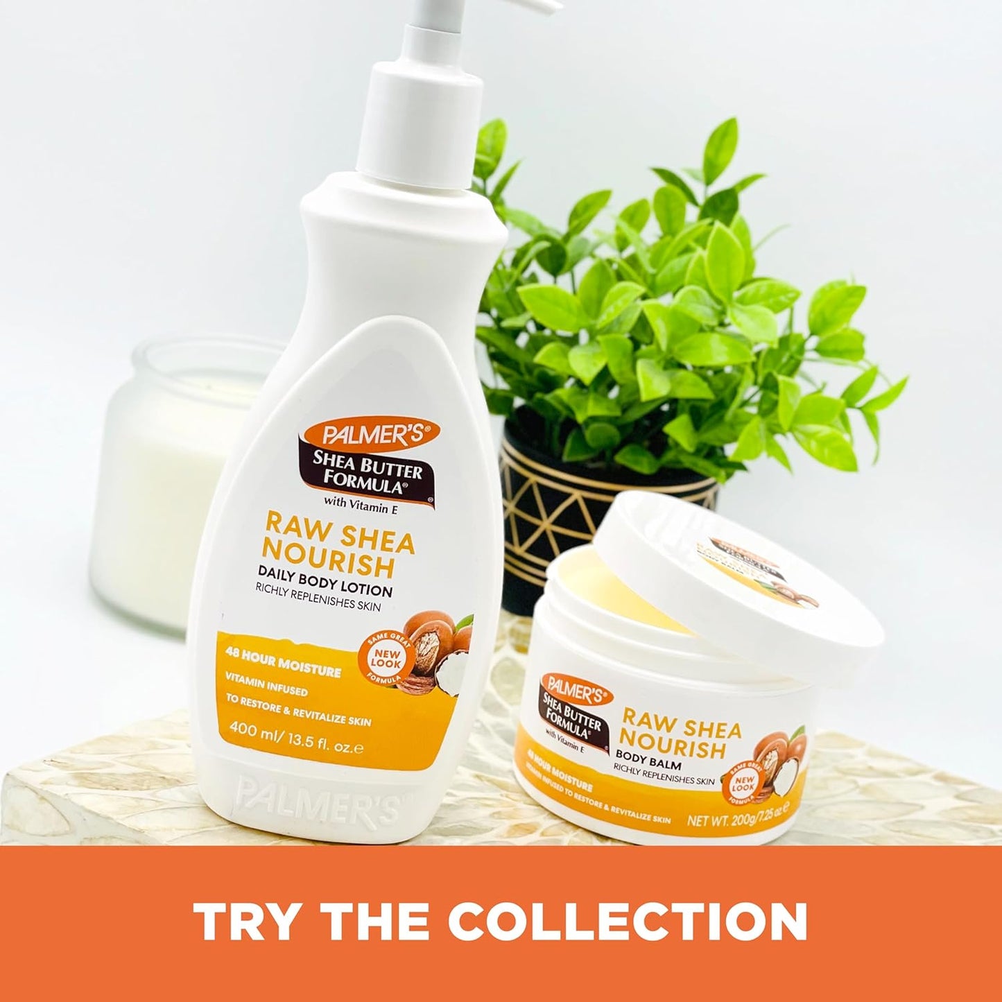 Palmer's Shea Butter Formula Raw Shea Butter Balm w/ Vitamin E, Nourishing Body Moisturizer for Rough, Dry Skin, 7.25 oz (Pack of 2)