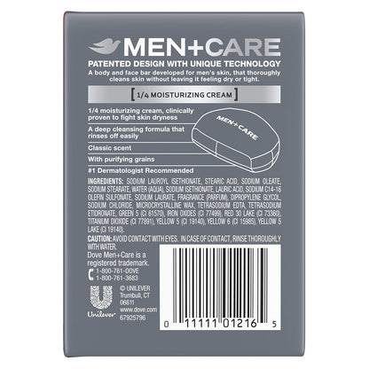 Dove Men+Care Men's Bar Soap More Moisturizing Than Bar Soap Deep Clean Effectively Washes Away Bacteria (Pack of 6)