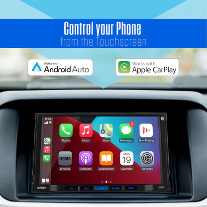 Double DIN 7" Apple CarPlay Android Auto Touchscreen Car Stereo Bluetooth Hands Free Calling & Music Streaming Backup Camera Input ready