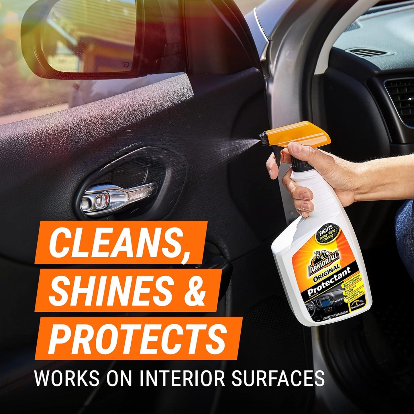Armor All Original Protectant Spray, Karbinneskoonmaker met UV-beskerming om Kraking en Verbleiking te beveg – (8 Oz)