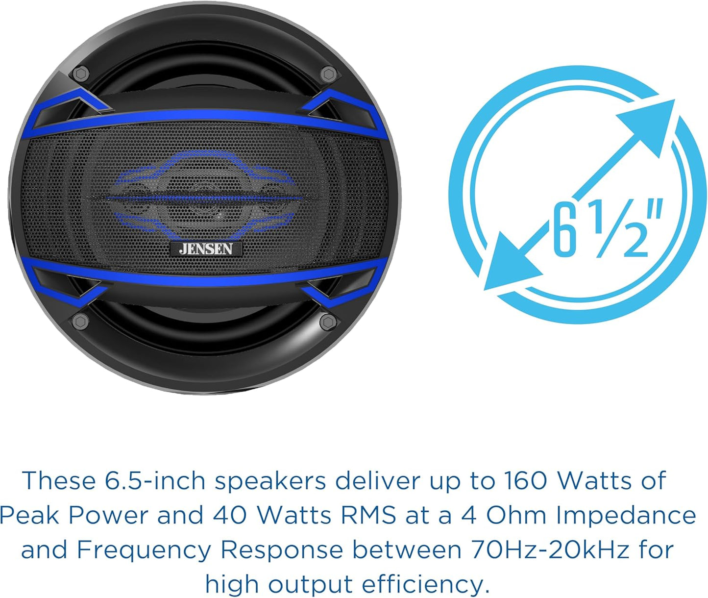 JS-Series JS6504 High Performance 4-Way 6.5 inch Car Audio Speakers 320 Watts Peak Power - PAIR