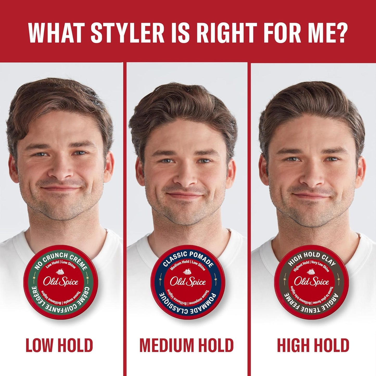 Old Spice Hair Pomade for Men, Medium Hold, Low Shine, Hair Styling (Twin Pack)