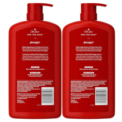 Old Spice Men's 2-in-1 Shampoo and Conditioner - Swagger Cedarwood Lime Scent (Twin Pack)