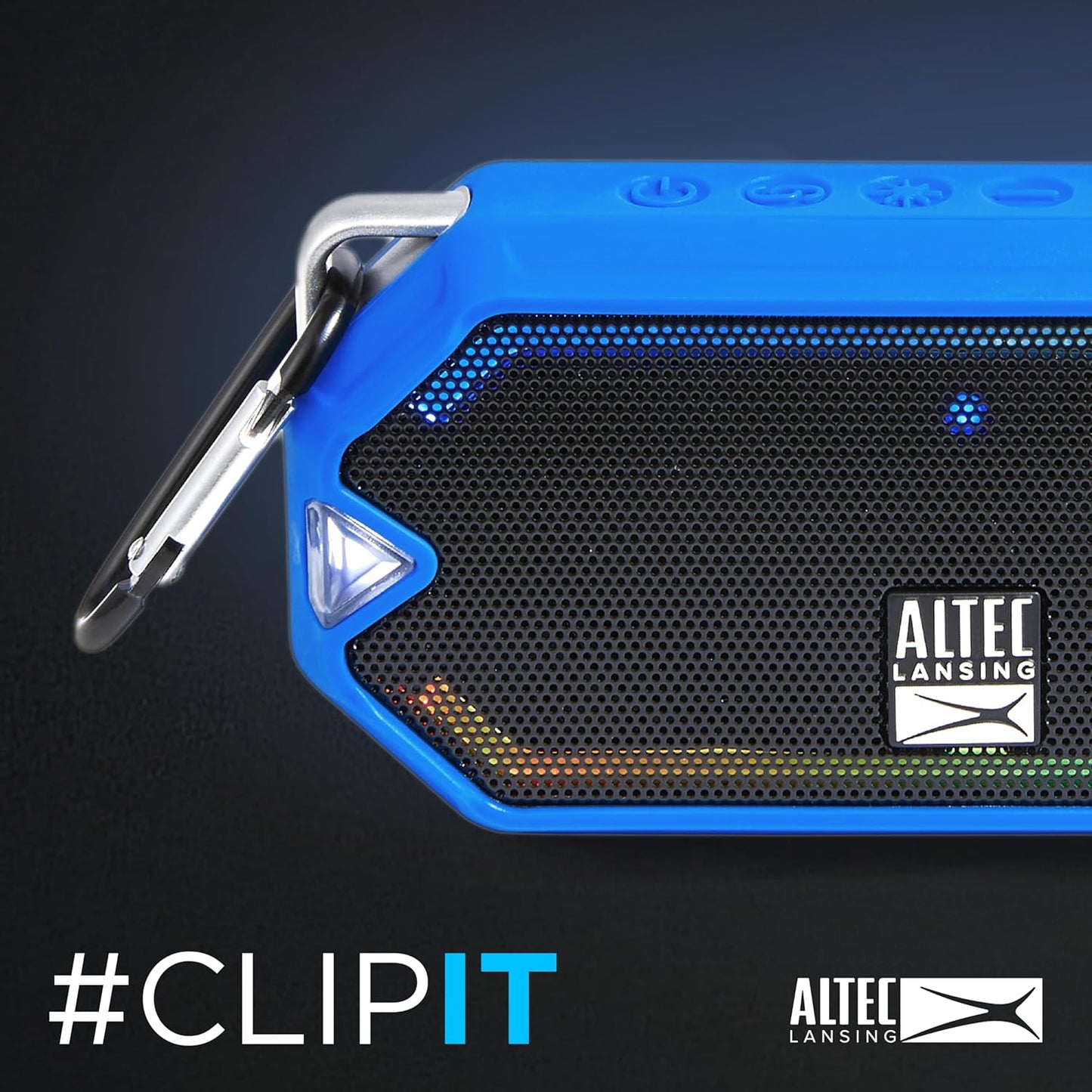Altec Lansing - HydraMini Draadlose Bluetooth-luidspreker, IP67 Waterdigte USB C Herlaaibare Battery met 6 Uur Speeltyd, Kompak, Skokbestand, Sneeubestand, Allesbestand (Koningsblou)