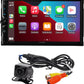 Double DIN  7" Apple CarPlay Android Auto Wired or Wireless Touchscreen Car Stereo Radio Bluetooth Backup Camera Included USB Playback & Charge