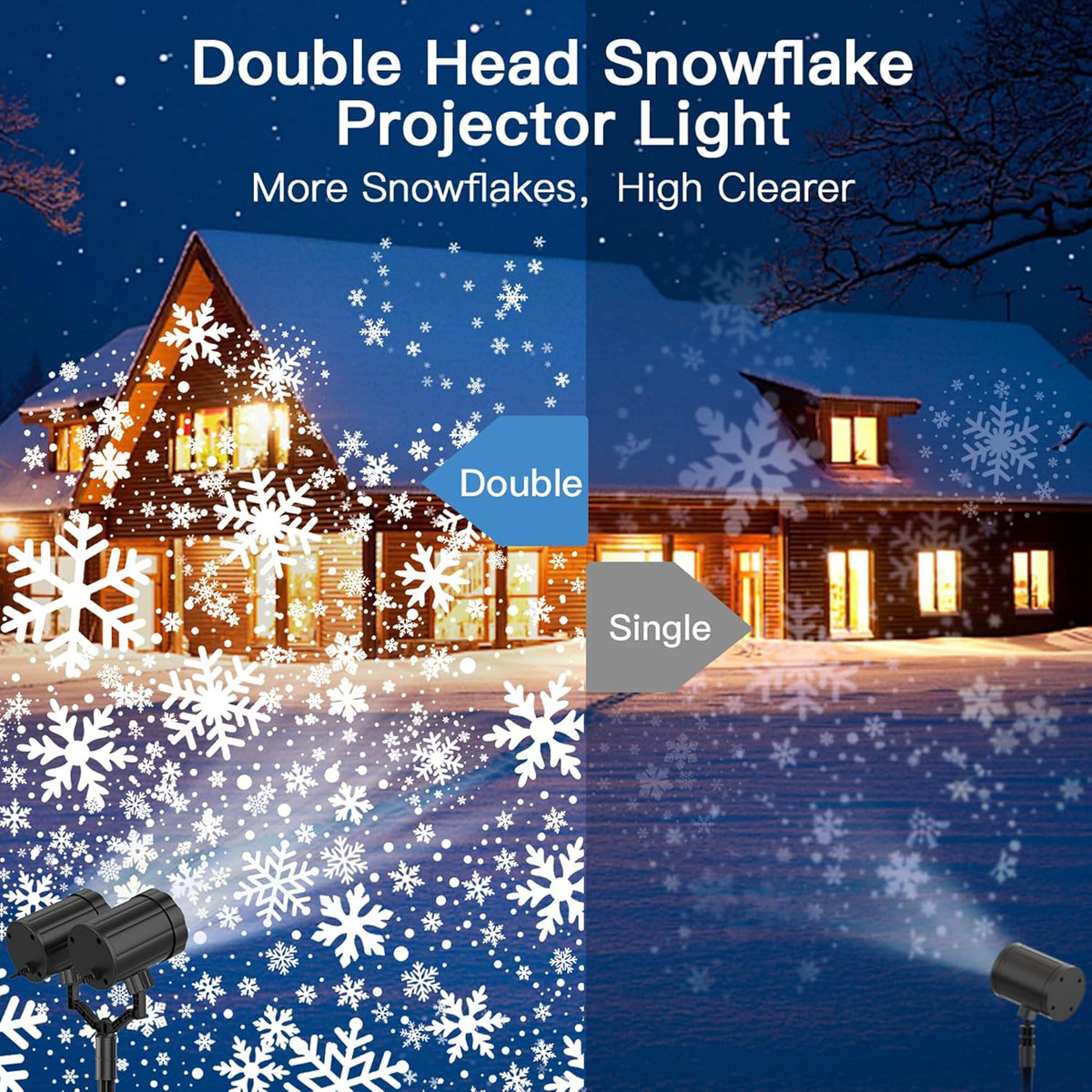 Christmas Outdoor Projector Lights, Dynamic IP65 Waterproof Snowflake Projector Decorations