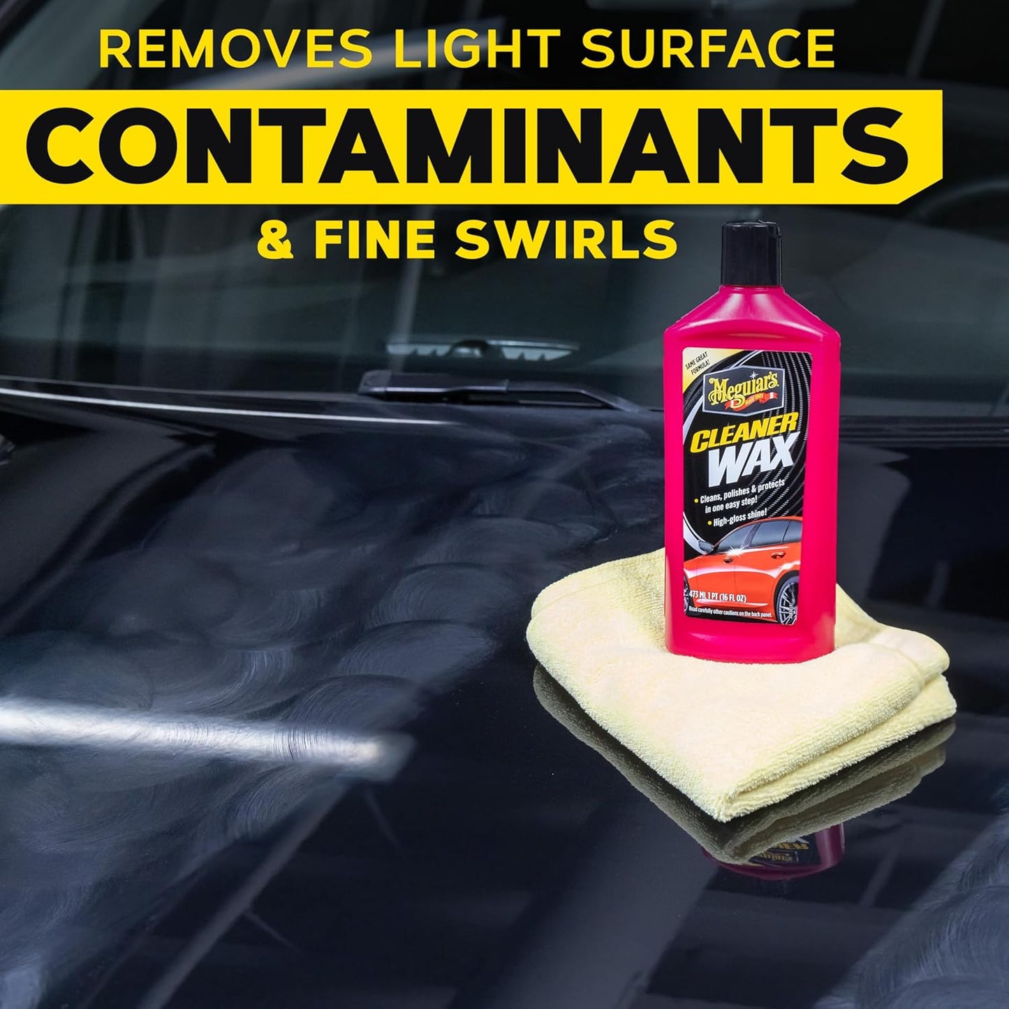 Meguiar's Skoonmaker Vloeibare Motorwas, Maak Skoon, Poleer en Beskerm Maklik om te Gebruik Langdurige Glans - (473 ml)