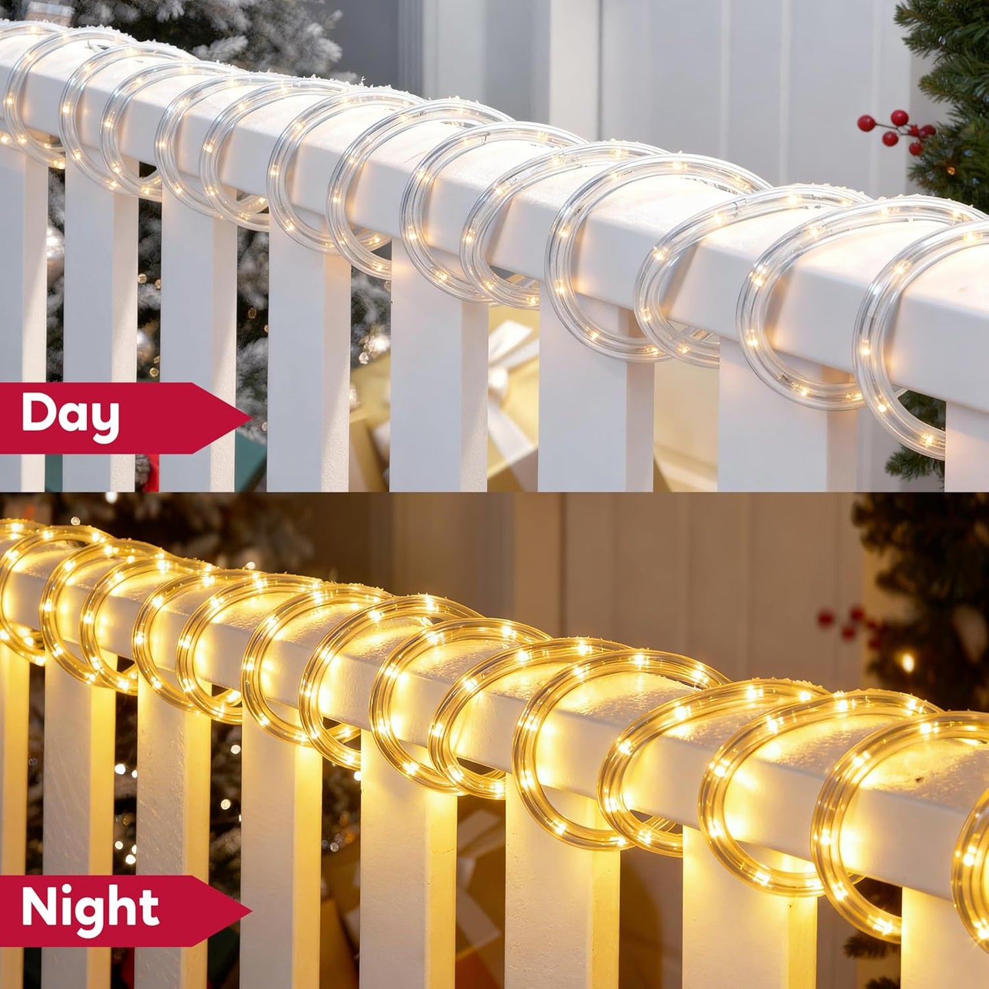 40VT LED Kersstok Touligte, Waterdigte 360 LED Kersfees Versiering Liggies - (Warm Wit)