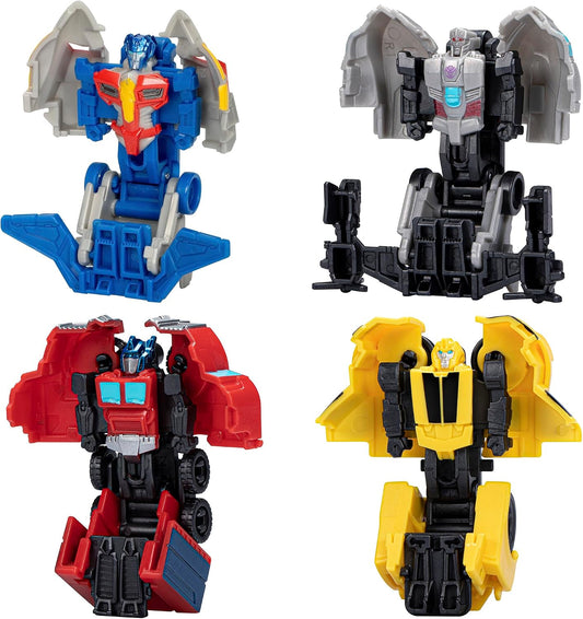 Transformers EarthSpark Tacticon Bundle, Set of 4 Mini Robot Action Figures, Converts in 1 Step, Interactive Fidget Toys - (Ages 6 and Up )