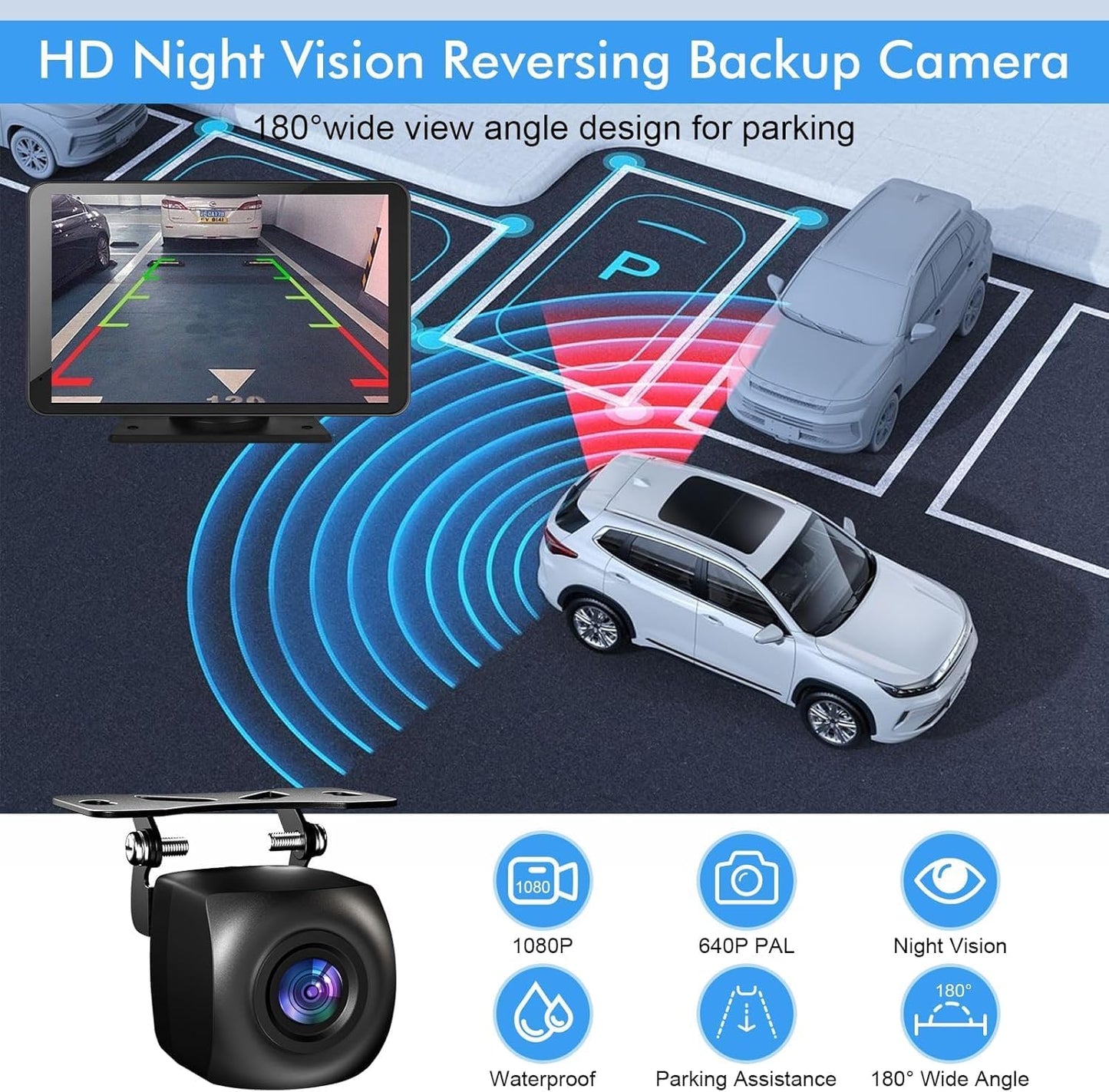 Double Din HD 7" Multimedia Player  Wireless Touchscreen Car Stereo Car Play & Android Auto, GPS, Voice Control, Mirror Link, Bluetooth Hands-Free
