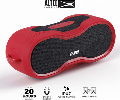 Altec Lansing BoomJacket XL Draadlose Bluetooth-luidspreker, Magnetiese Waterdigte Luidspreker, IPX7 Buitelugluidspreker met 24H Speeltyd, Draagbare Luidspreker met Karabiner, Monteerbaar, Vinniglaai