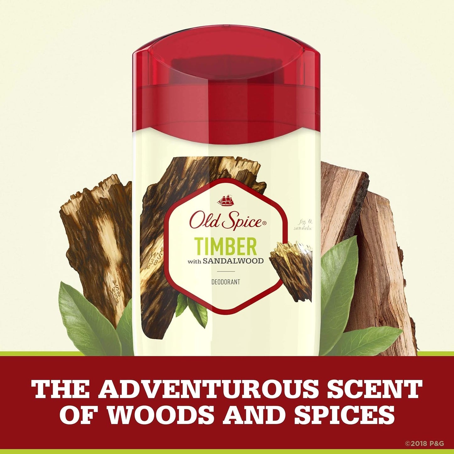 Old Spice Aluminum Free Deodorant for Men, Timber with Sandalwood Scent (Pack of 3)