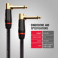 Monster Prolink Bass 8" Right Angle Instrument Cable (MBASS2-0.75DAWW)