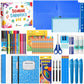 Back to School Supplies Essentials (39 PCS) Bundle Include Pencils Scissors Ruler Eraser Crayon Sharpener Notebook Pencil Case Folder Notebook(Blue)