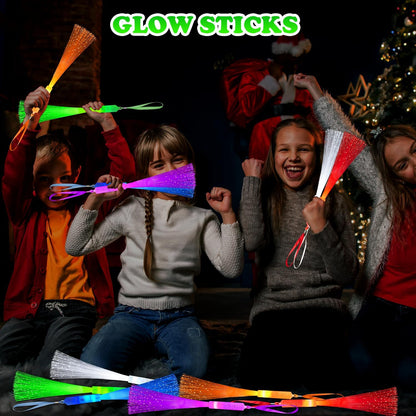 Halloween Glow in Dark Party Favors for Kid,12PCS Light Up Fiber Optic Wand