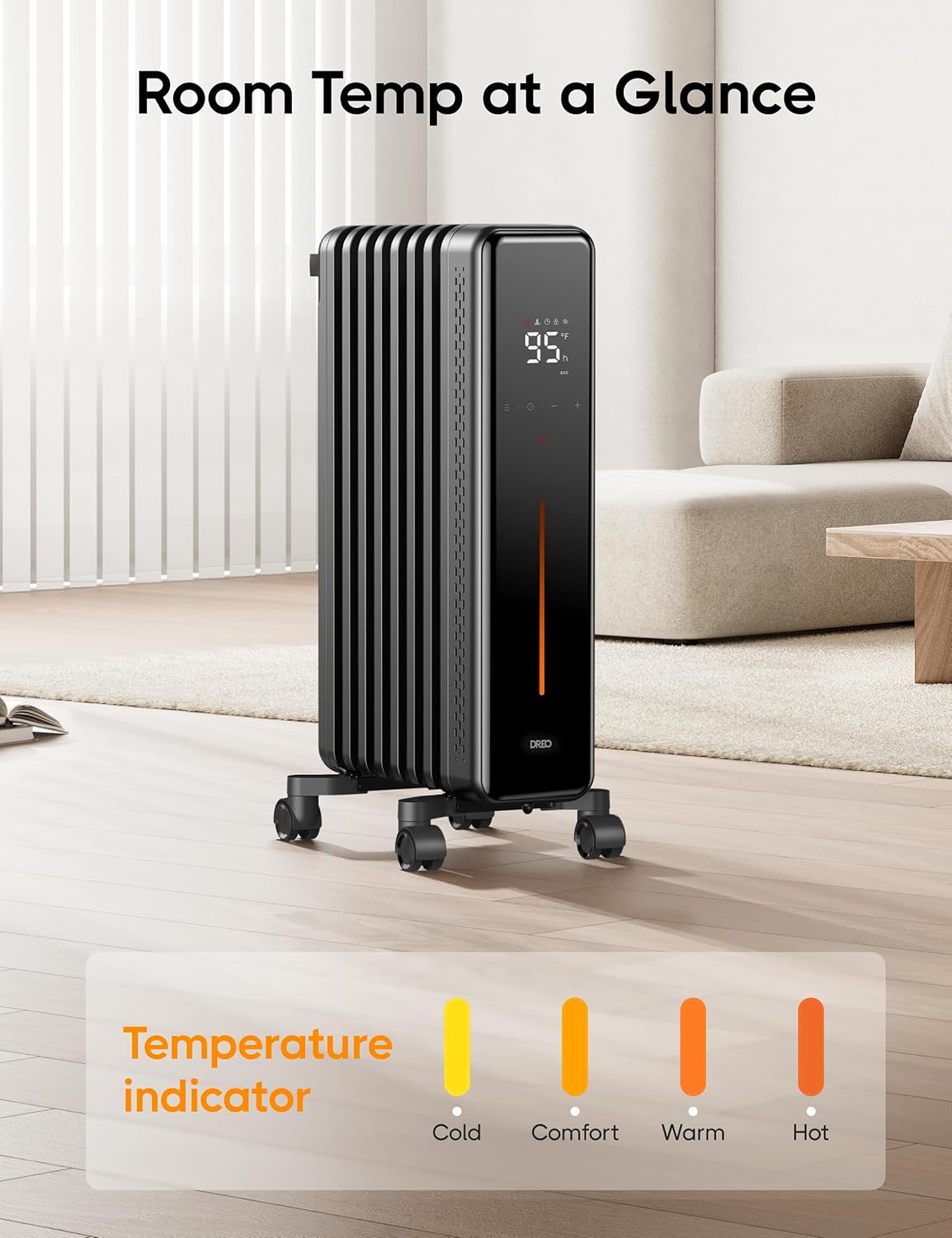 1500W Verwarmer met Afstandbeheer en 70° Ossillerende Ruimteverwarmer met Afstandbeheer, Elektriese Verwarmingstoestelle vir Binnenshuise Gebruik