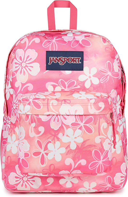 JanSport SuperBreak One Rugsak – Duursame, Liggewig Sak met 1 Hoofkompartement, Voorste Nutsak met Ingeboude Organiseerder, Premium Rugsak, Hibiscus