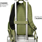 26L Backpack for School, College, and Travel: Water Resistant Bookbag with 8 Compartments - Army Green