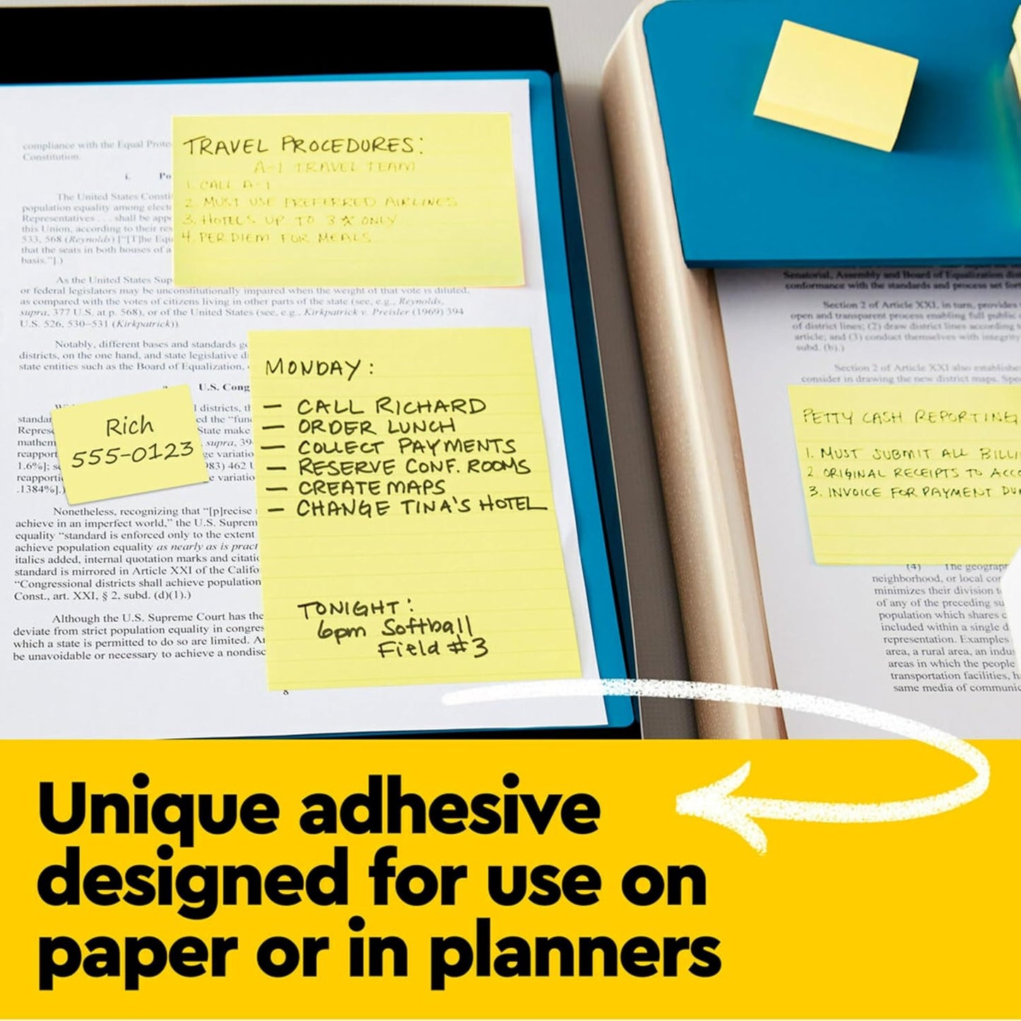 Post-it Notes, 3 in x 3 in, 4 Sticky Notes Pads, 50 Sheets per Pad - Iconic Canary Yellow Note (Pack of 3)