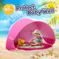 Beach Tent Pop Up Portable Shade Pool UPF50+ UV Protection Sun Shelter for Infant with Easy Set Up Canopy (Pink Beach Tent)