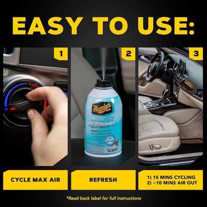 Meguiar's Whole Car Air Re-Fresher Geurbevegting Mis Lugverfrisser - Nuwe Motor Geur - 3PK (2 Oz Spuitbottels)