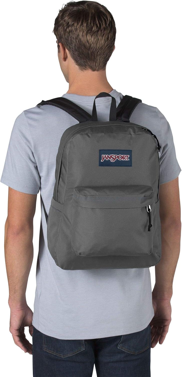 JanSport SuperBreak One Backpacks - Durable, Lightweight Bag with 1 Main Compartment, Front Utility Pocket with Built-in Organizer - Premium Backpack, Deep Grey